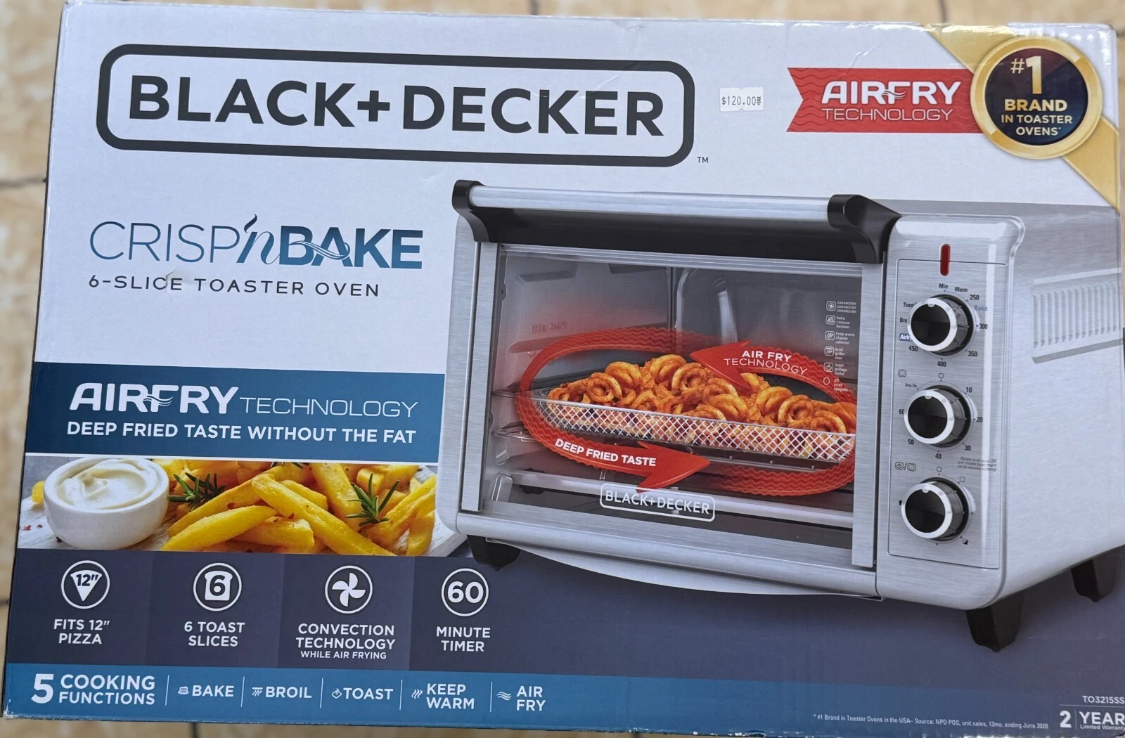Black+Decker Crisp'nBake 6 Slice Toaster Oven AirFry Technology