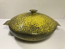 Vintage Speckled Enamel Metal Braiser Casserole Pan 11.25” 