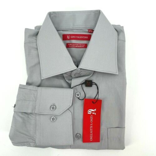 VALENTINO Long Sleeve Shirt 14.5 Cotton WHT ZVDADA400DY | eBay