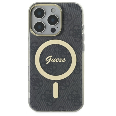 Guess iPhone 16 Pro Max MagSafe Hülle Case Cover 4G Collection black