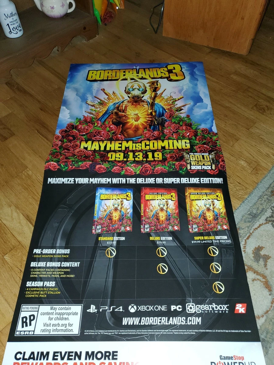 2019 BORDERLANDS 3 GAMER POSTER BOARD 48