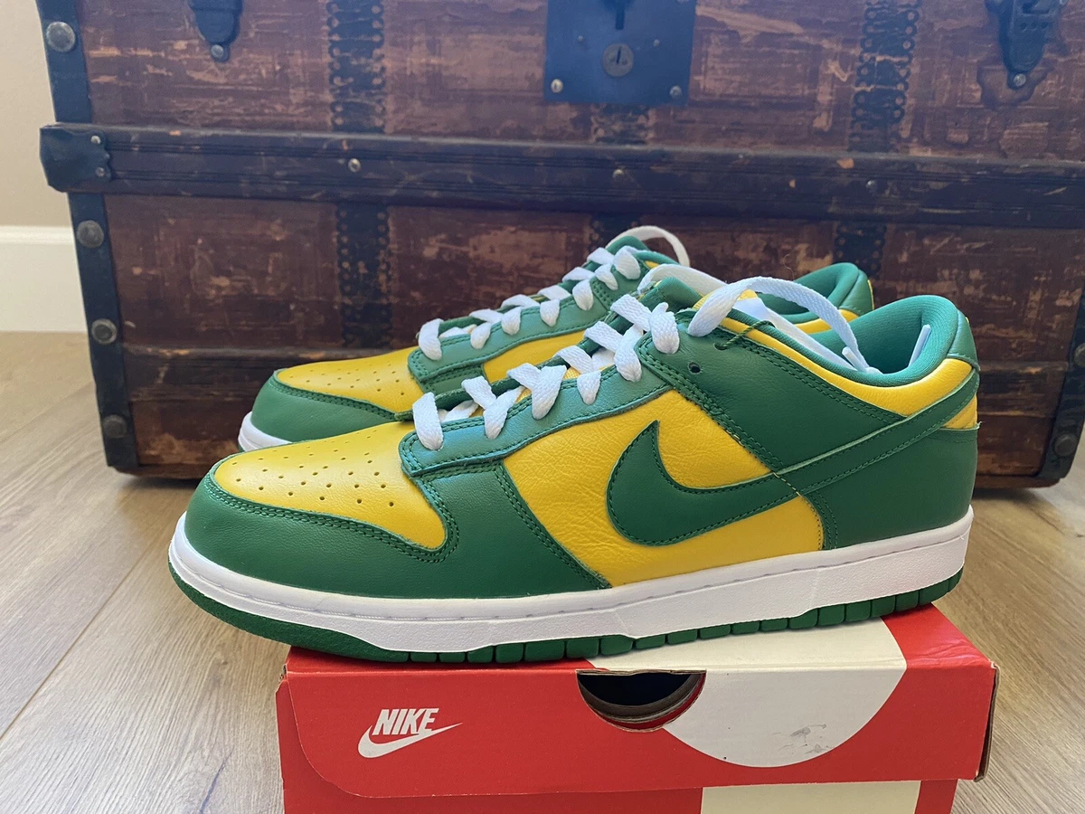 2020 Brazil Nike Dunk Low SP Varsity Maize/Pine Green CU1727-700 Size 10.5  New