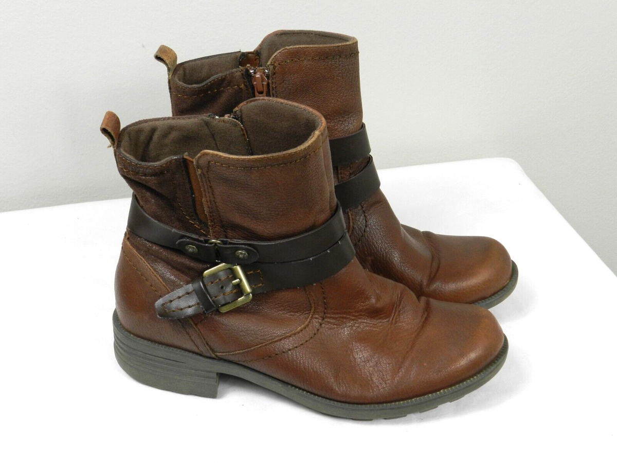 Earth Origins Boots Womens 9.5 M Brown Ankle Boots Leather 