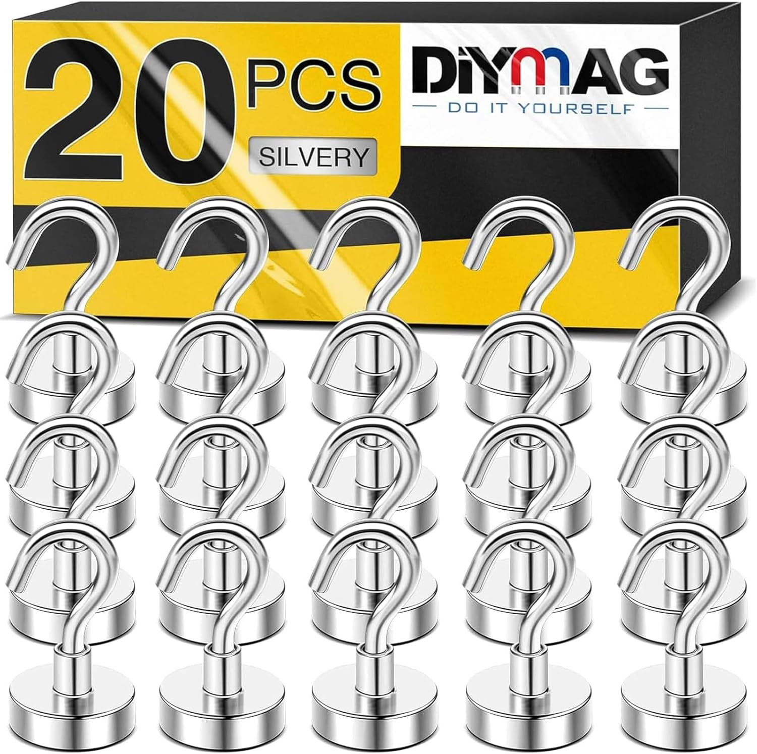 NEW 20 Pack Magnetic Hooks Heavy Duty 25Lbs Strong Magnet Hooks for Kitchen Home