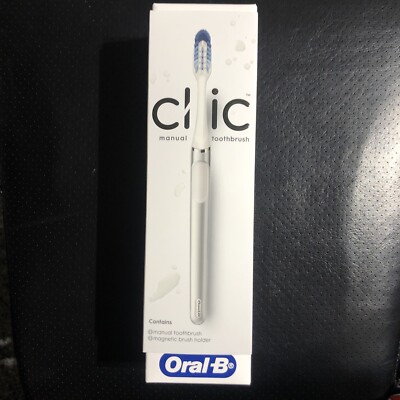 Oral-B Clic Manual Toothbrush with Magnetic Brush Holder ~ New in Sealed Box