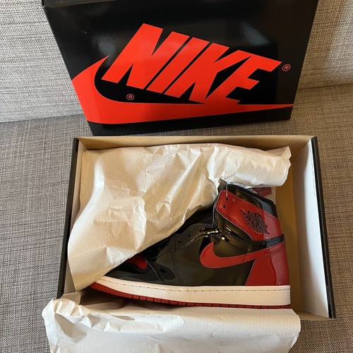 Jordan 1 Retro High OG Patent Bred US 10 EU 44.5 NEU Sneaker 555088-063 - Bild 2 von 11