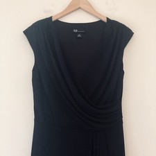 AGB Womens Medium Sleeveless A Line Cocktail Party Dress Black Faux Wrap 009
