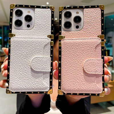 Bling Glitter Leather Card Slot Phone Case For OPPO Realme Huawei Xiaomi Redmi