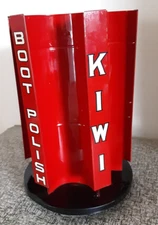 Vintage 1950's KIWI BOOT POLISH Rotating Advertising Display Sign Western Cowboy