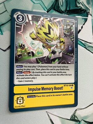 Impulse Memory Boost! BT10-100 C Digimon CCG | Xros Encounter Near Mint English