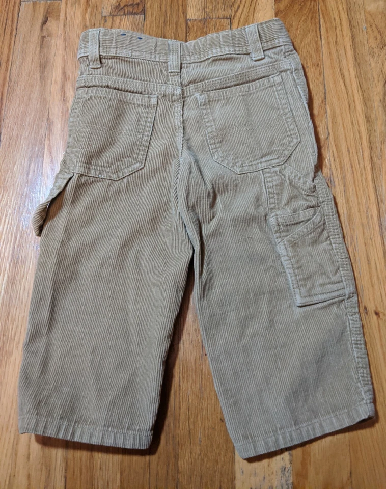 Pantalones de pana tostados con cintura ajustable talla 2T para niños pequeños Foto 2 de 4