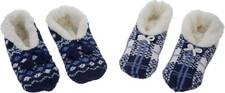 Comfort Code 2Pc Faux Sherpa Lined Slipper Medieval Blue 4-10 NEW 202 