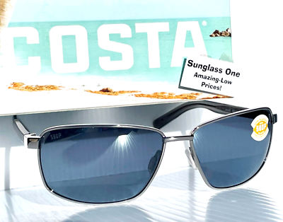 COSTA Del Mar PONCE Shiny Silver POLARIZED Silver Mirror 580P
