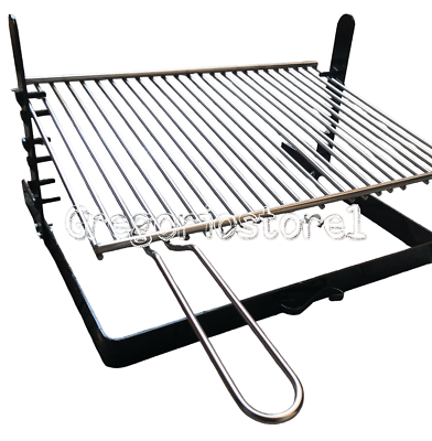 GRIGLIA PER BARBECUE IN FERRO GRATICOLA PESANTE 50 CM REGOLABILE IN