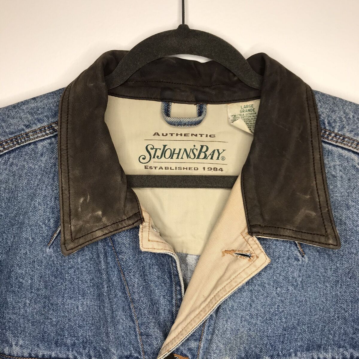 Vintage St Johns Bay Denim Jacket Trucker Jean Coat Retro Vintage St Johns Bay Denim Jacket Trucker Jean Coat Retro