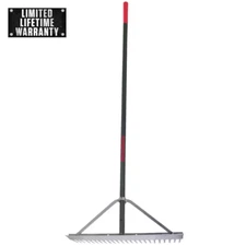 Razor-Back Landscape Rake 24 in Wide Lightweight Aluminum Comfortable End Grip