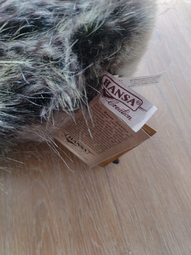 Hansa Plush Gray Owl With Moving Head - Picture 12 of 12