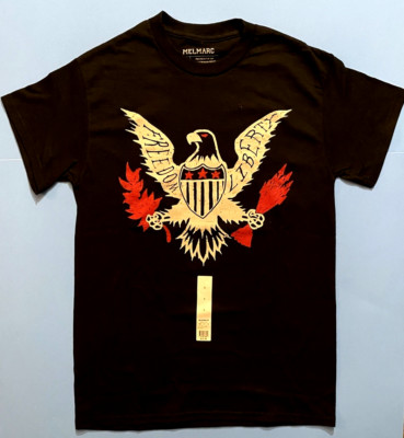 Melmarc Freedom Liberty Black T-Shirt Eagle Size Small 100% Cotton NWT