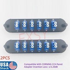 2pcs Fiber Optic Adapter Panel 6 LC Duplex SM Compatible CORNING CCH CCH-CP12-A9