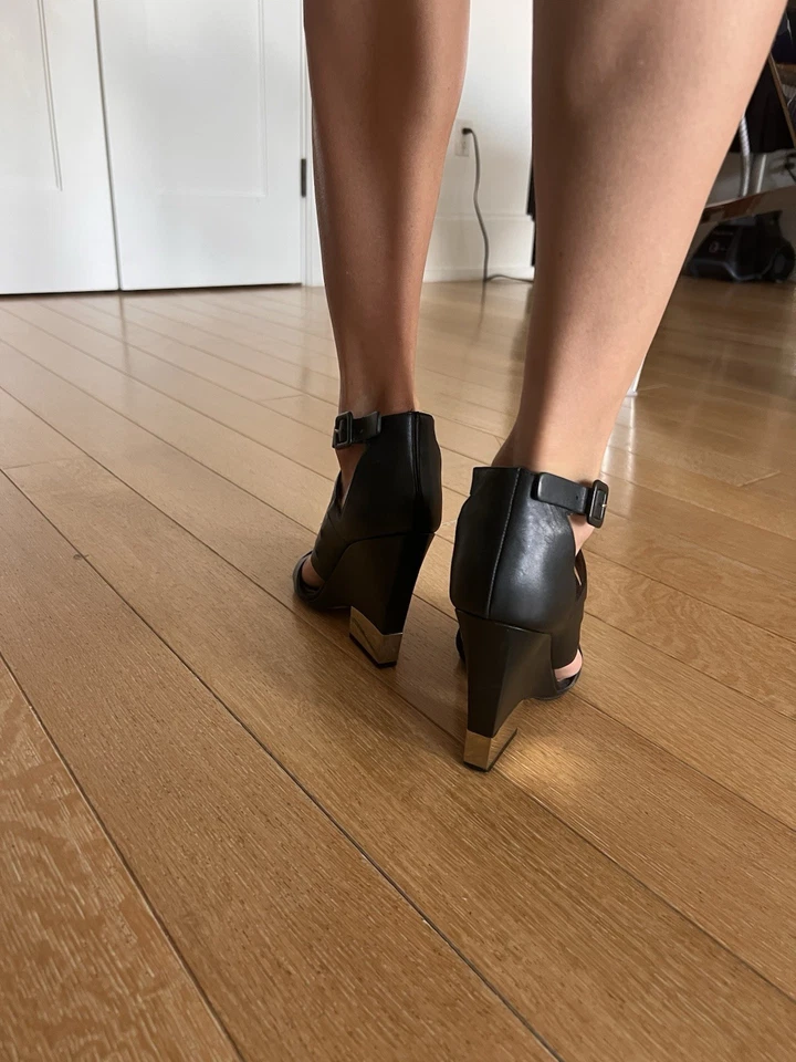 Givenchy Black Metal Wedge Sandals, size 39 - Image 2 of 4