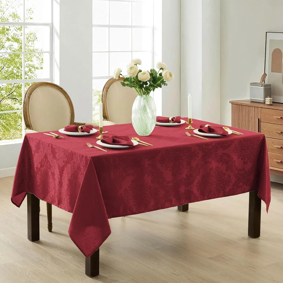 Barcelona Damask Fabric Tablecloth, 60 x 144 Inch - Image 4 of 4