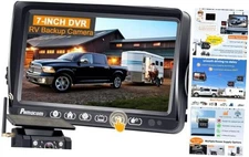 RV Backup Camera with Solar Magnetic: Long Distance No Signal Delay, 7 Inch 