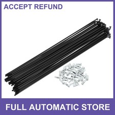 1Set 12G 247mm Length Bicycle Spokes Nipple Carbon Steel Black Universal