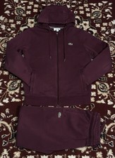 Size Small - Lacoste Sport Sweatsuit Hooded Burgundy