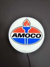 Enseigne AMOCO Gas Vintage - Impression 3D LED USB - Déco Garage Murale 22cm