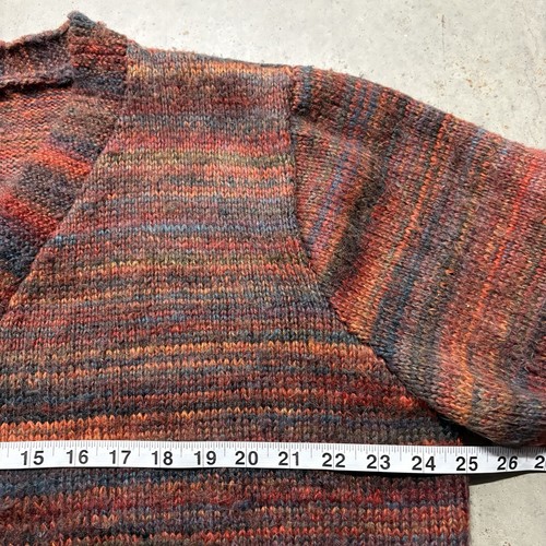 Vintage Hand Knit Multicolor Striped Wool Mohair Cardigan Sweater XL Preppy, Size XL, $58 - Photo 6