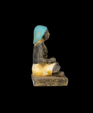 AuthenticRare Ancient Egyptian Scribe Statue – Inscribed Stone FigureFigure BC