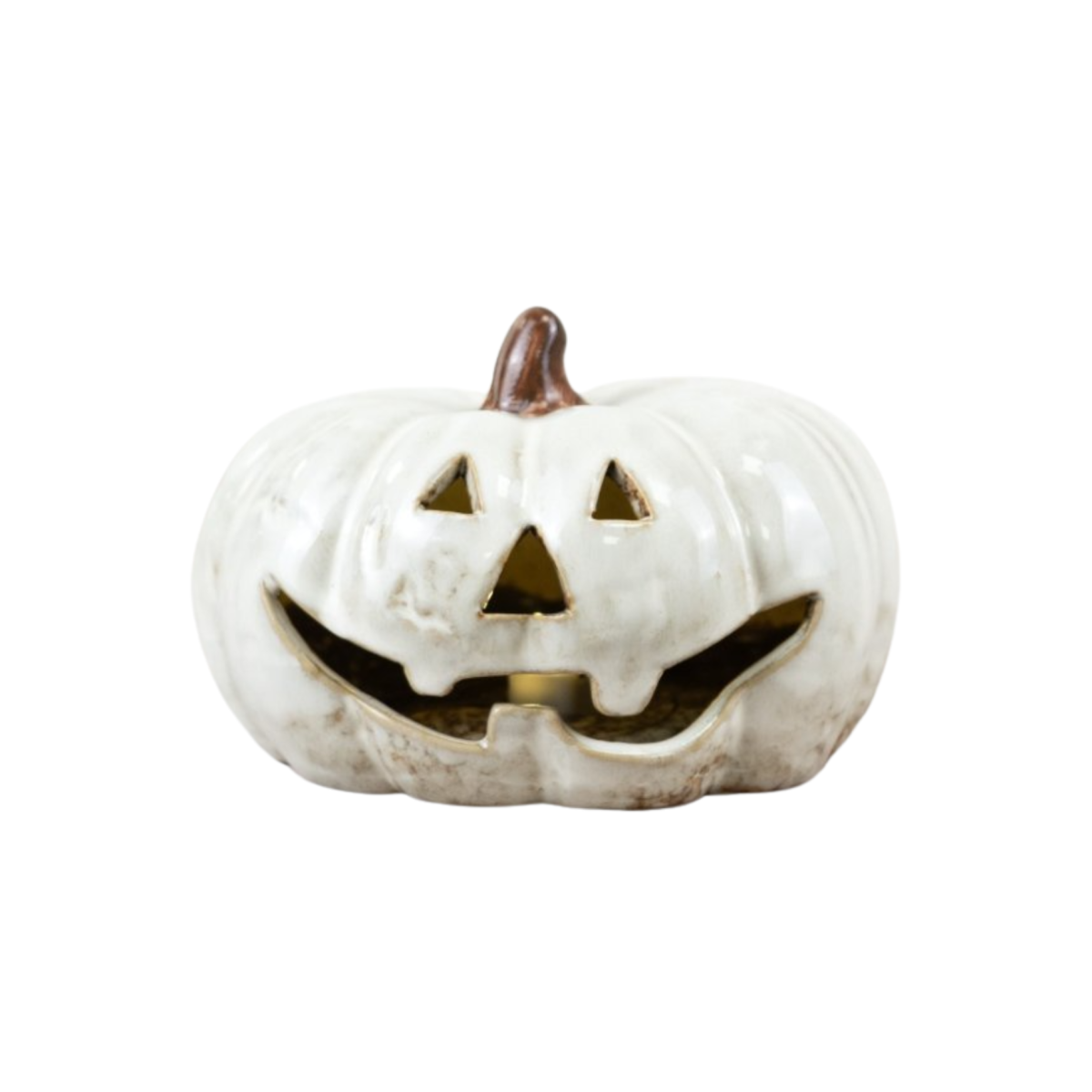 Light Up Pumpkin Halloween Decoration Ceramic Glazed Autumnal Home Decoration