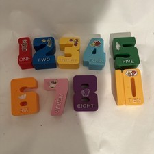 Vintage TYCO SESAME STREET Jumbo Plastic Stacking Numbers 1-8 Blocks Jim Henson