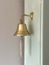 11 Inch Large Solid Brass Ship Bell | Nautical Marine Boat Bell | Wall D&eacute;cor Gif