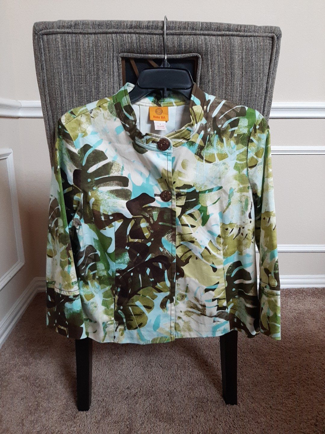 Ruby Rd. 2 Button Round Neck 3/4 Sleeve Loose Fit… - image 1