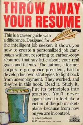 Throw Away Your Resume Hardcover Robert Hachheim