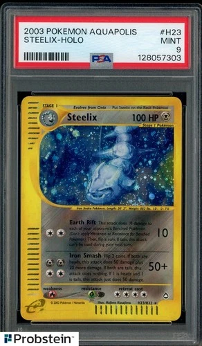 2003 Pokemon Aquapolis #H23 Steelix Holo R PSA 9 MINT