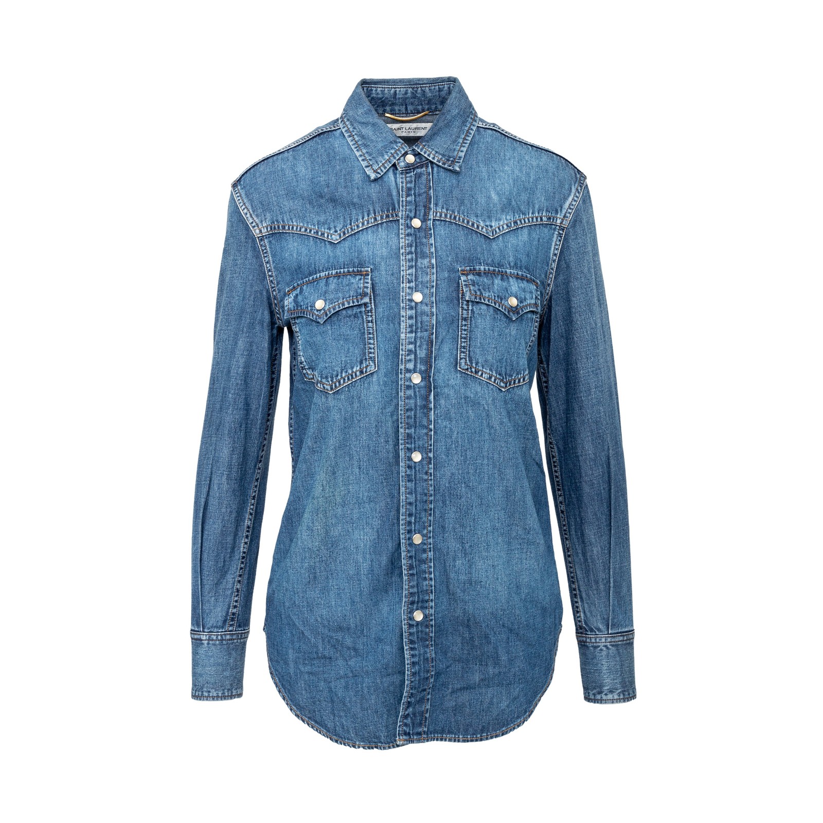 Camicia di Jeans Saint Laurent 10Er Femmina Blu Xs
