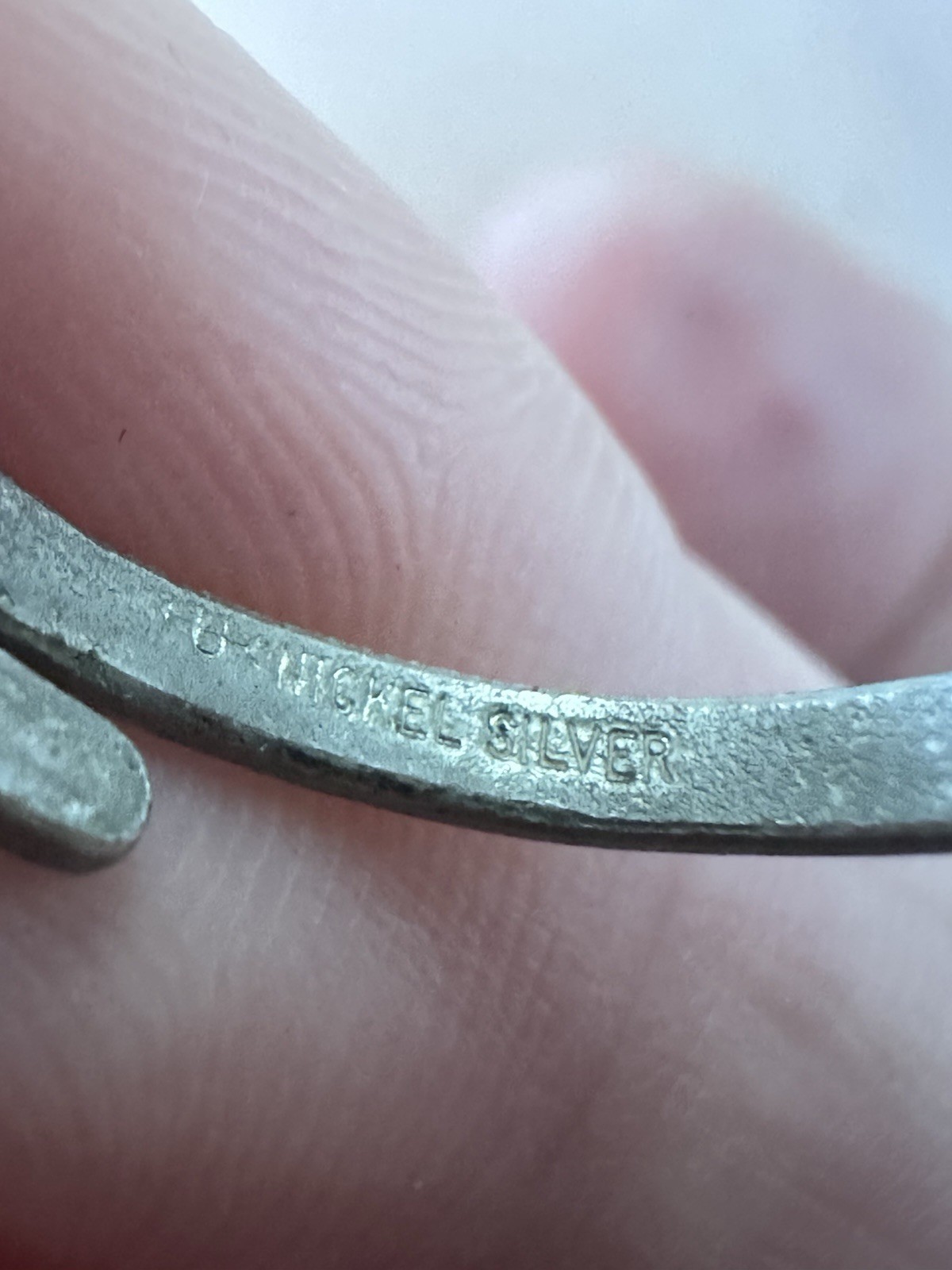 Vintage Nickle Silver Monogram Ring Initial C Art… - image 8