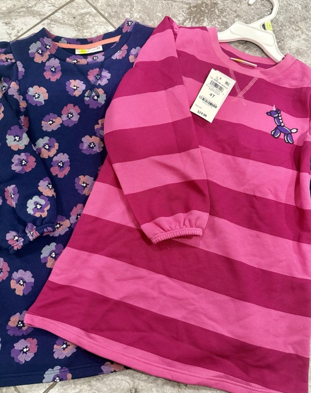 Epic threads  Girls Shift Dresses 4T Pink Balloon  & Navy Floral