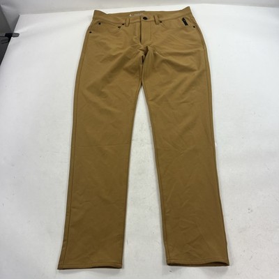 Fourlaps Traverse Pants Dark Khaki Athletic Fit Performance Size 32x32 Slim