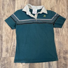 Vintage McDonald  s Employee Work Uniform Polo Shirt 80s Promo 1986 Green Women M