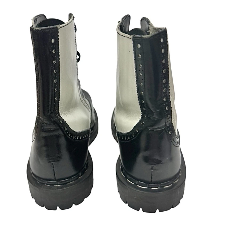 Botas de cuero con punta de ala Gripfast negras blancas para hombre UK9 US10 de colección hechas en Inglaterra Foto 4 de 4