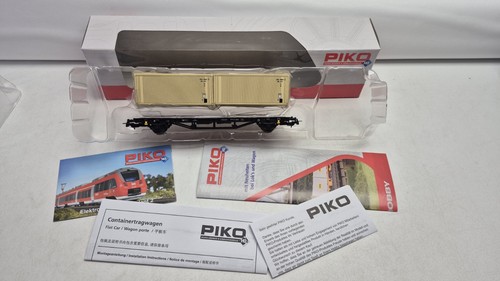 Piko H0 1:87 57791 vagón portacontenedores con 2 contenedores DR en embalaje original, como nuevo  | Condition: Neu