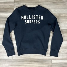 Hollister Surfers Sweatshirt Womens Large Black Spell Out Pullover Sweater