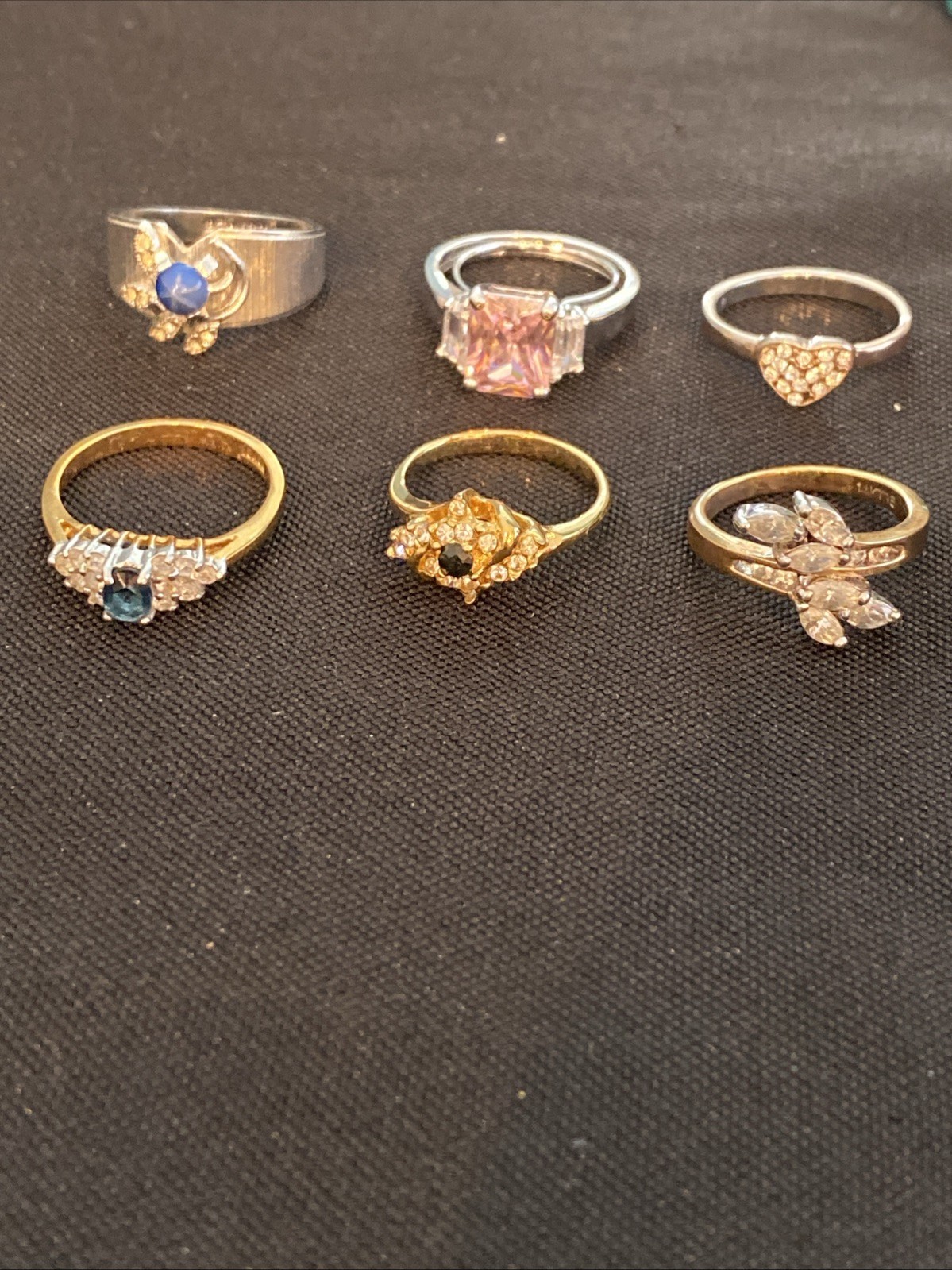 Vintage Gold/Silvertone Estate LOT (6) Mixed Size… - image 1