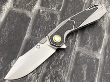 Sixleaf SL-98-CF Folding Knife M390 Titanium/CF Handle Camping Pocket Knife