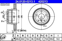 2Er-Set 2Er Set Bremsscheibe ATE 24.0120-0213.1 BMW 34 21 6 763 345 BMW 34 21 6