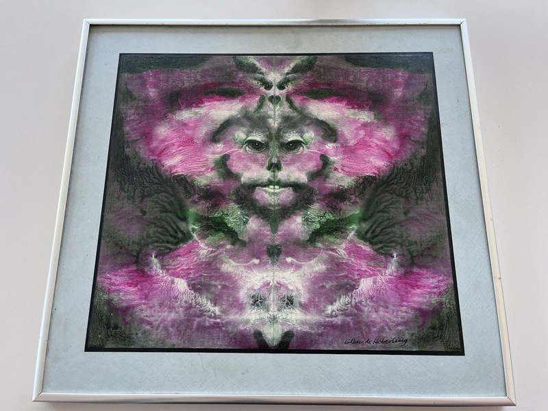 Vtg Glen A Heberling Acrylic On Board Framed Painting 1982 “Monstrous Mutant”