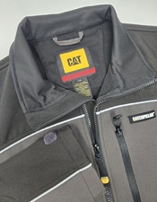 Caterpillar Jacket Mens Medium Workwear Full Zip Softshell Reflective Redefined